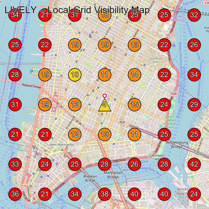 LIVELY GeoGrid visibility map for Lingerie Store in New York